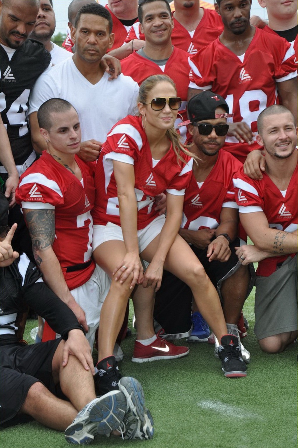 Jennifer Lopez stunning in a hot jersey at the charity football game in Puerto R #75245192