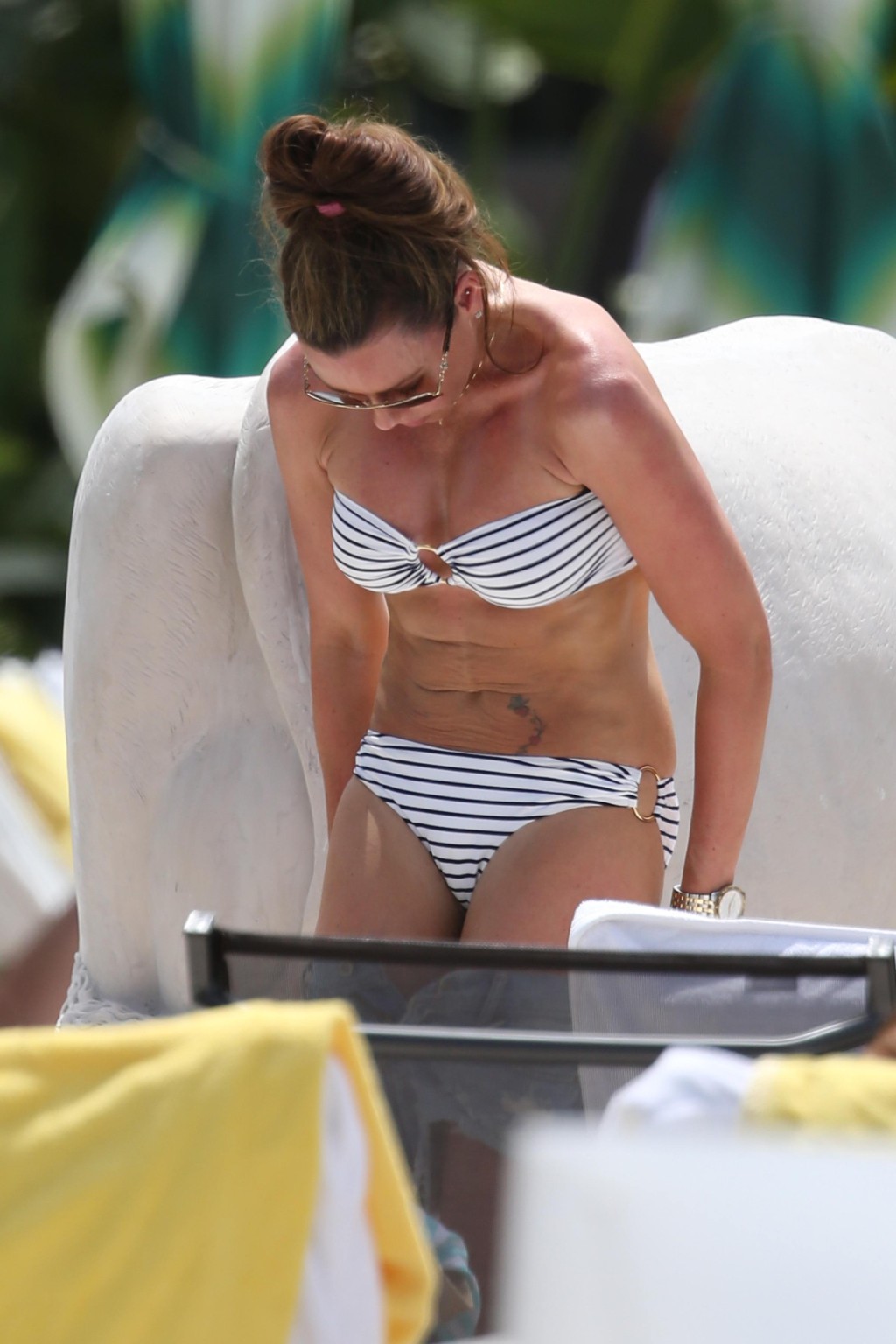 Michelle Heaton stripping to bikini on the set of a fitness show on Miami Beach #75231132