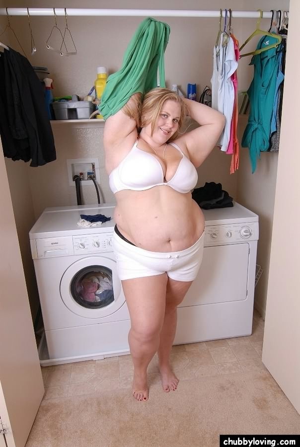 Fat blonde Christina Curves gets nasty in laundry #71759618
