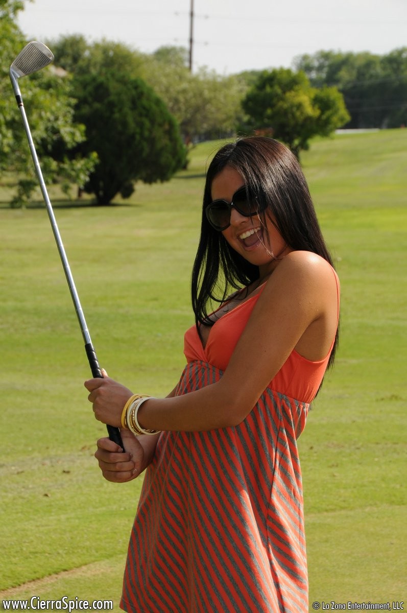 Latina Teen Girl Flashing On Golf Course