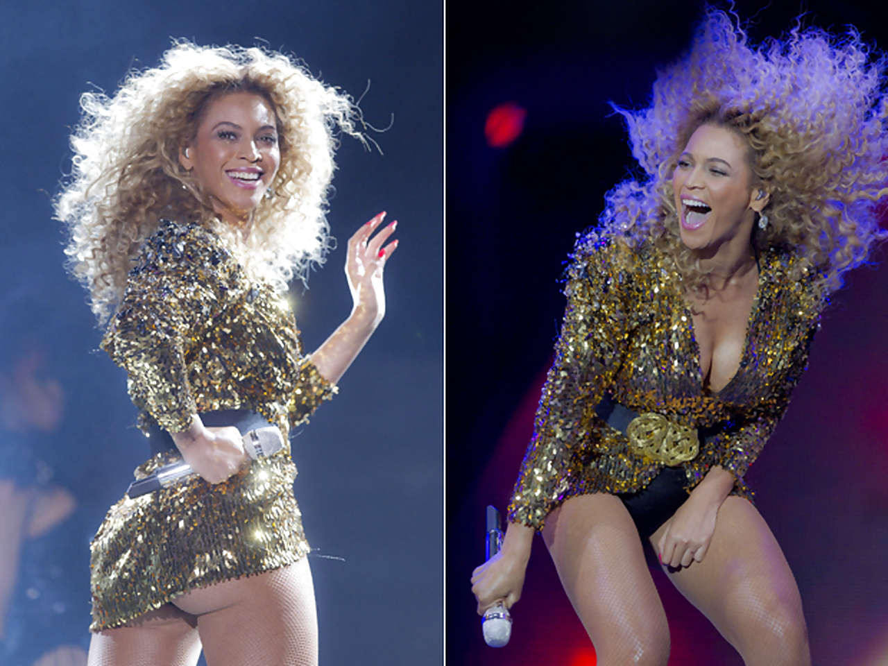 Beyonce knowles posiert in weißen Dessous und zeigt wenig von ihrem Arsch auf der Bühne
 #75296848