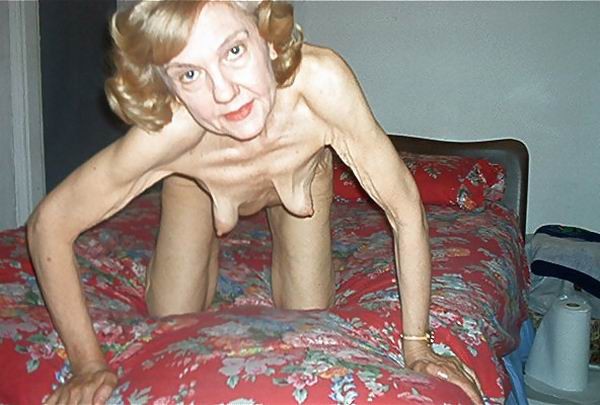 very skinny old amateur granny posing naked #67301295