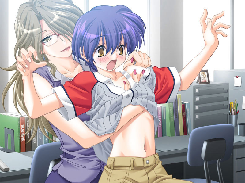 Fiesty young hentai teens in cute outfits fighting over a boy #69689235