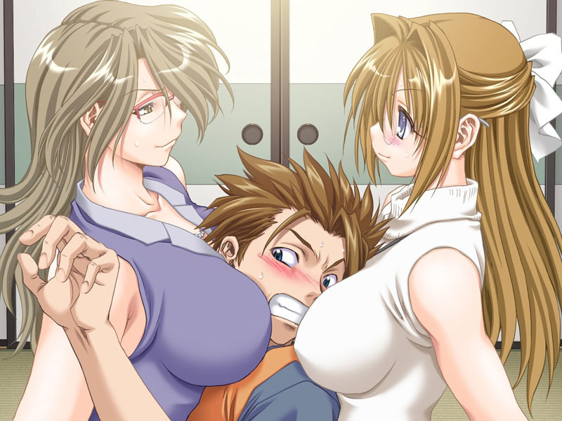 Fiesty young hentai teens in cute outfits fighting over a boy #69689266