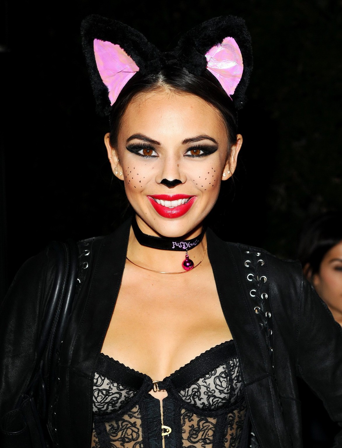 Janel Parrish wearing a sexy cat costume at Casamigos Tequilas Halloween Party i #75182648