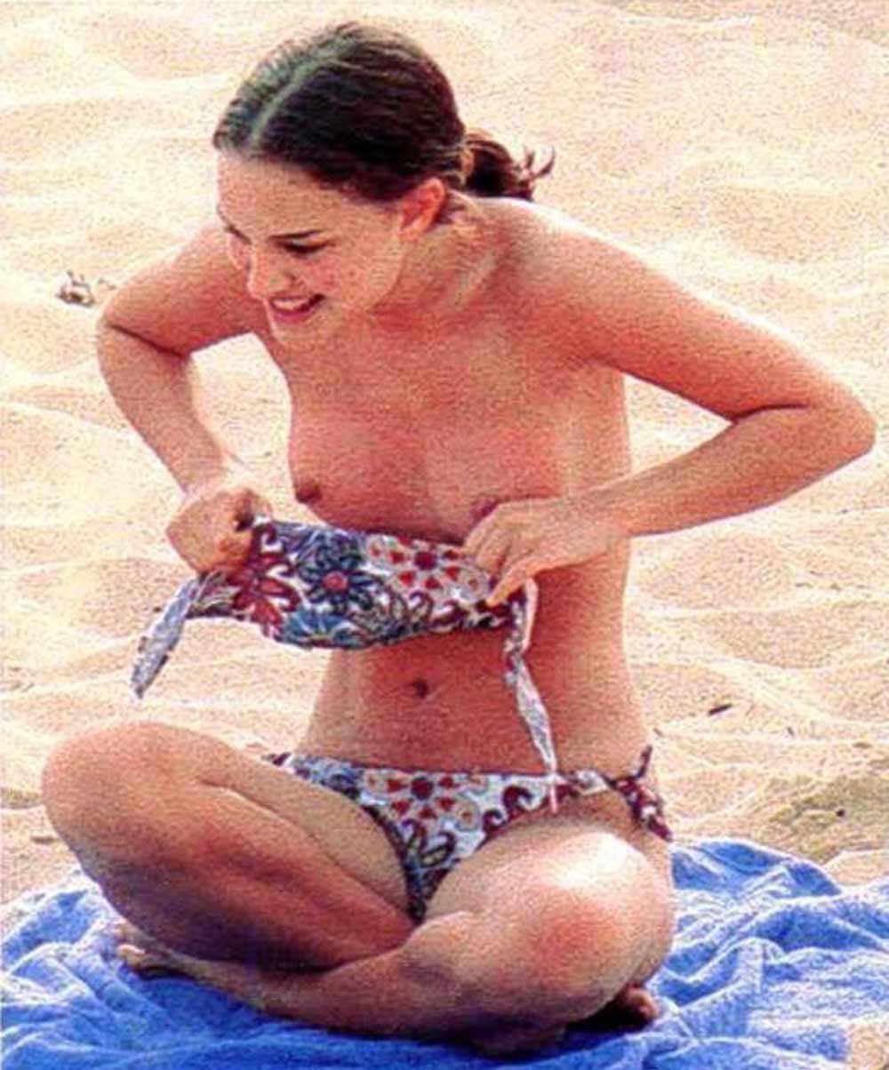 Natalie Portman exposed naughty boobs on the beach #75370728