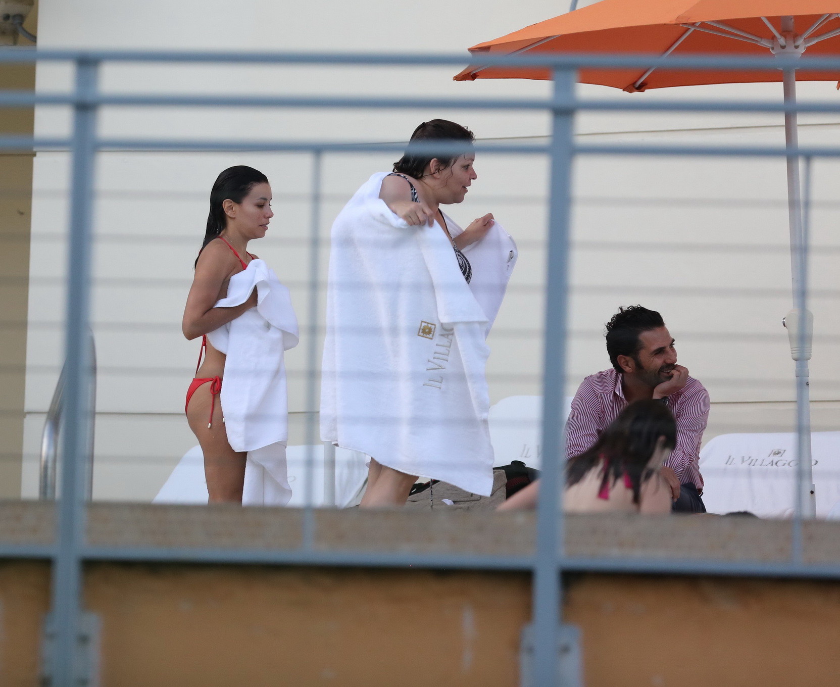 Eva Longoria shows off her round ass in a skimpy red bikini at the pool in Miami #75179951