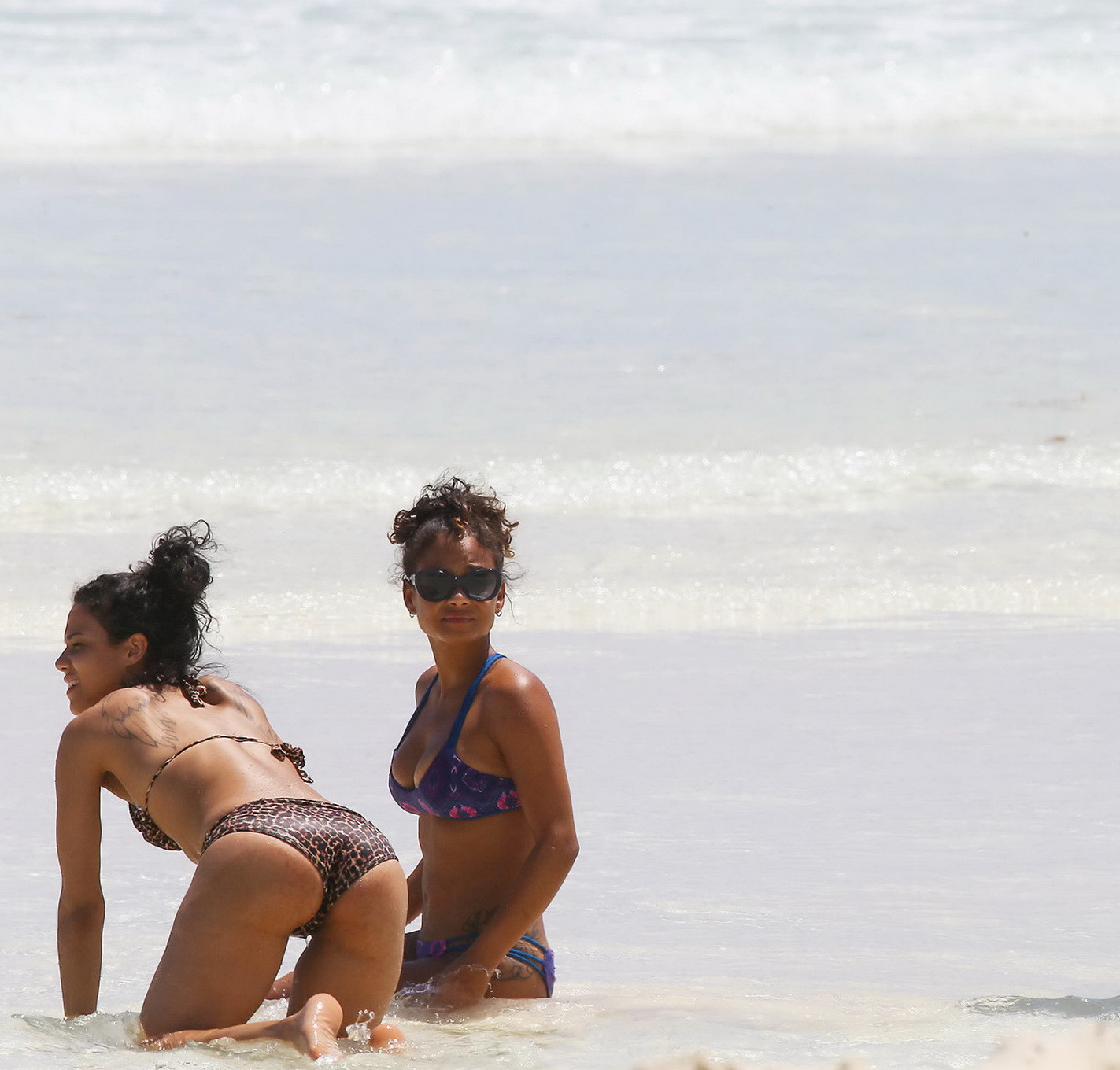 Christina Milian and Karrueche Tran flaunts their taut bikini bodies at the beac #75168746