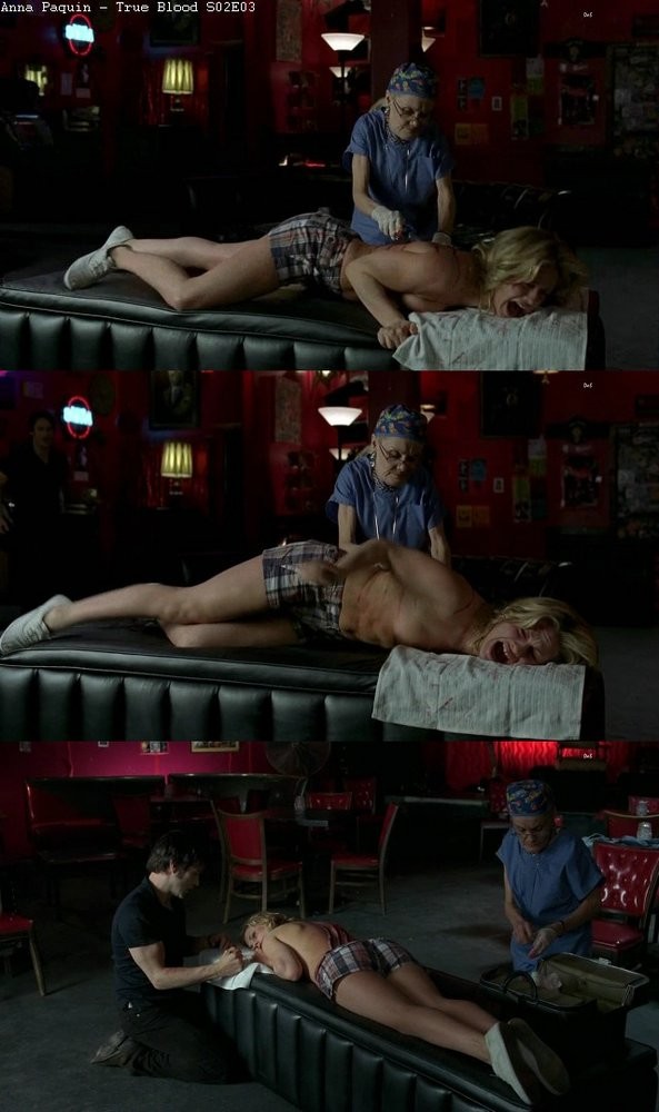 Anna Pacquin, blonde, expose ses seins dans une scène de sexe sauvage.
 #75346012