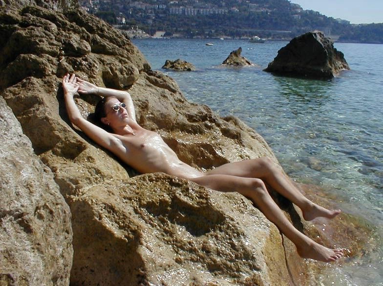 Slim nudist teen shows off her tiny teen titties #72253548