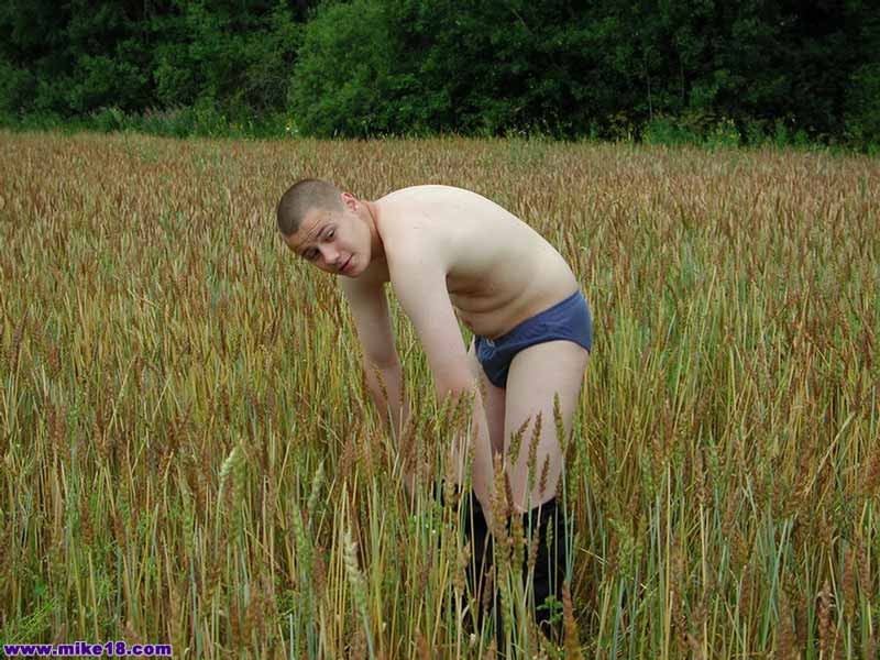 Twink boy Den plays penis in the field rubbing his teen cock on #76950040