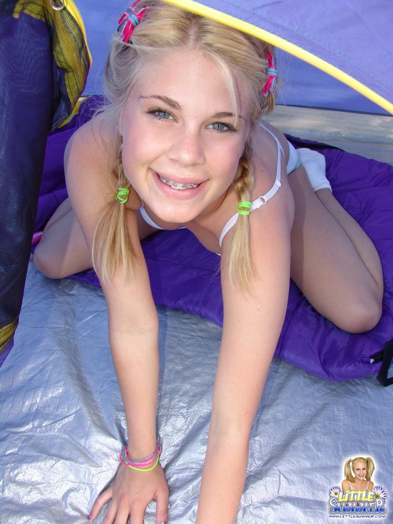 Eighteen year old masturbates with her dildo outdoors in a tent #78649717