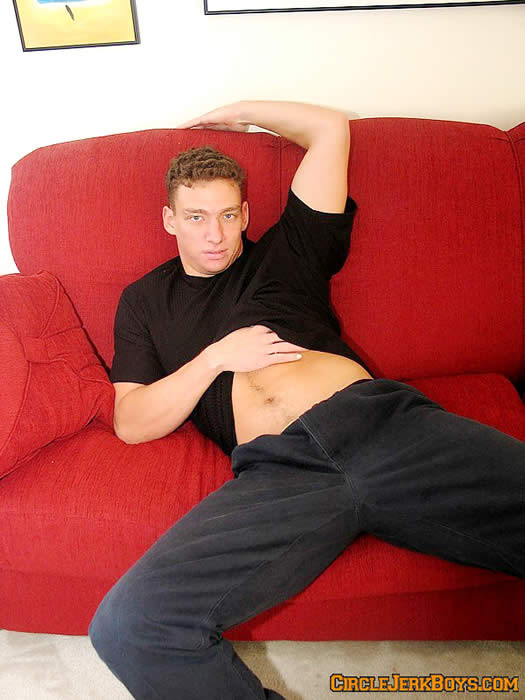 Sexy amateur gay stud undressing on a sofa #77005059