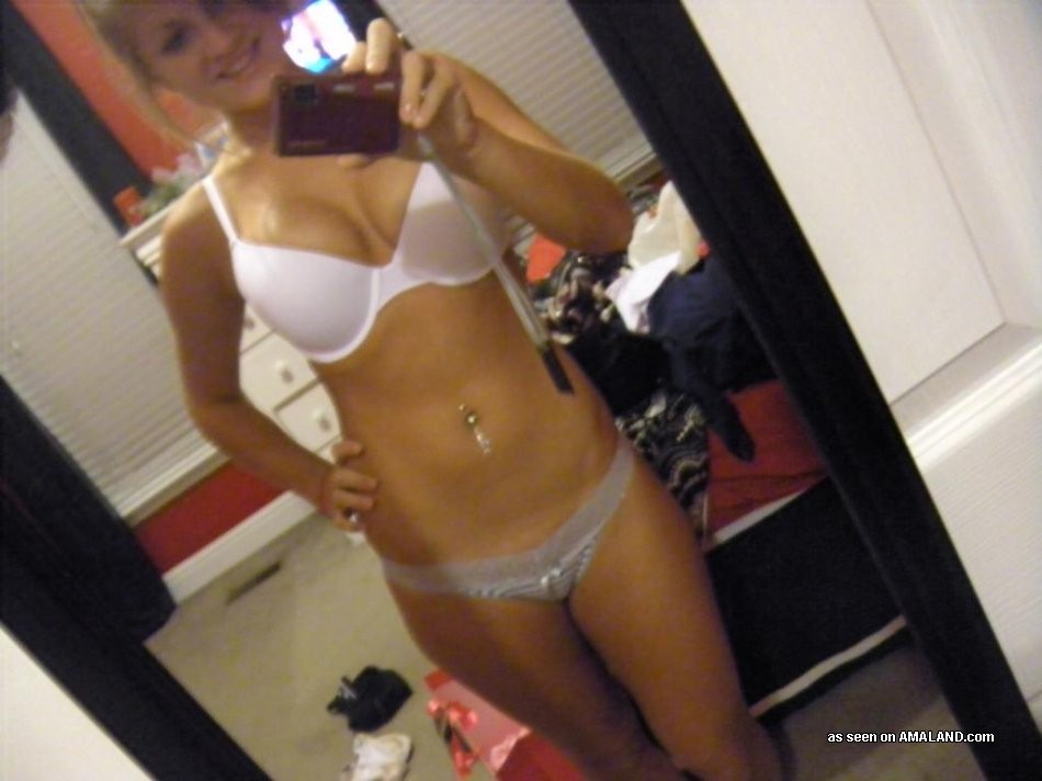 Candid amateur blonde teen girlfriend posing in thong panties #68102431