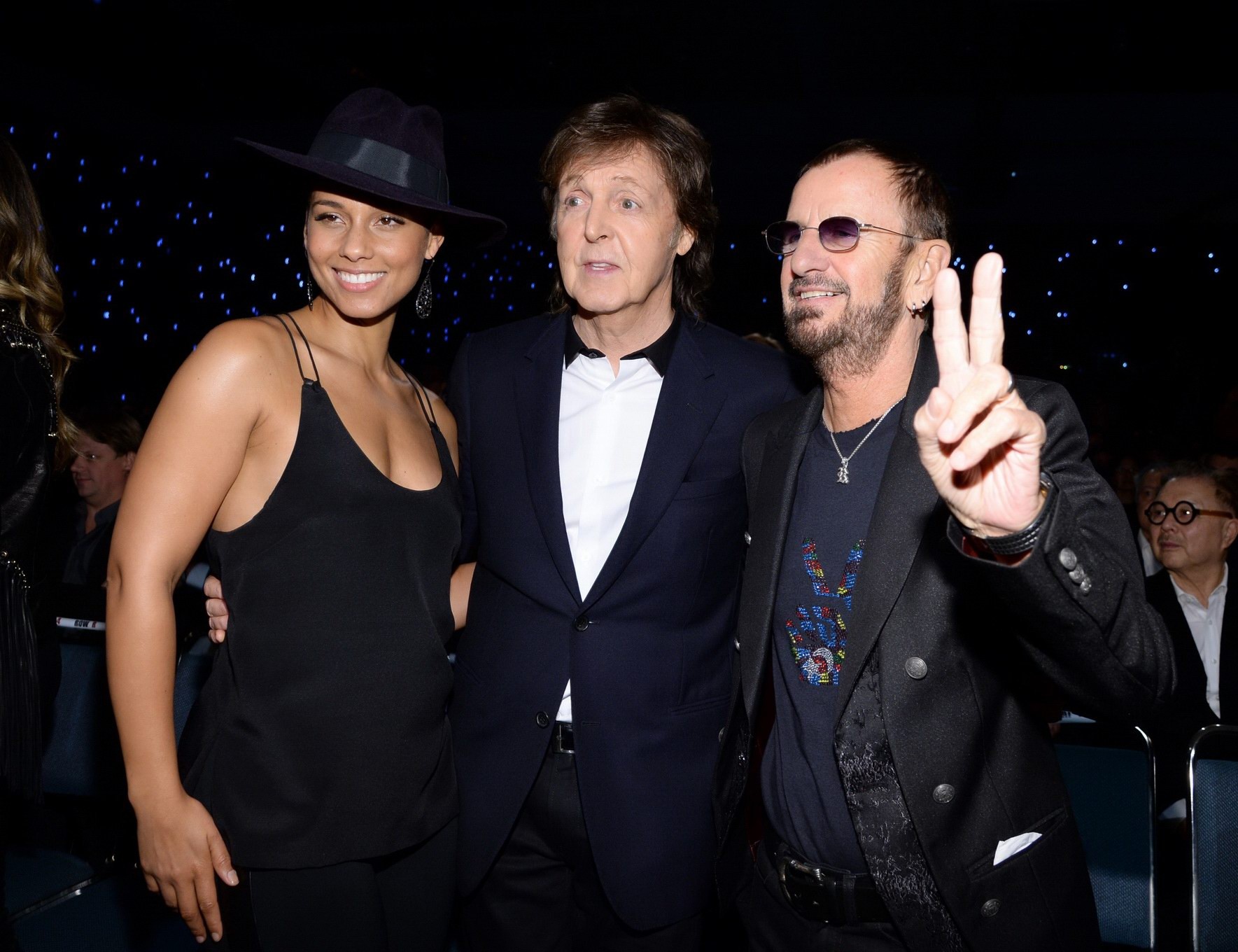 Alicia Keys braless wearing a low cut top for  'A GRAMMY Salute To The Beatles'  #75206105