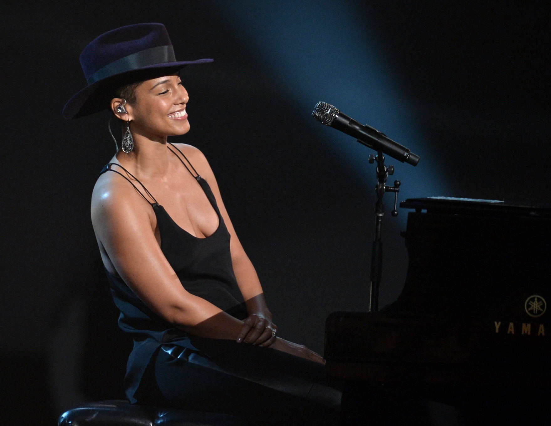 Alicia Keys braless wearing a low cut top for  'A GRAMMY Salute To The Beatles'  #75206114