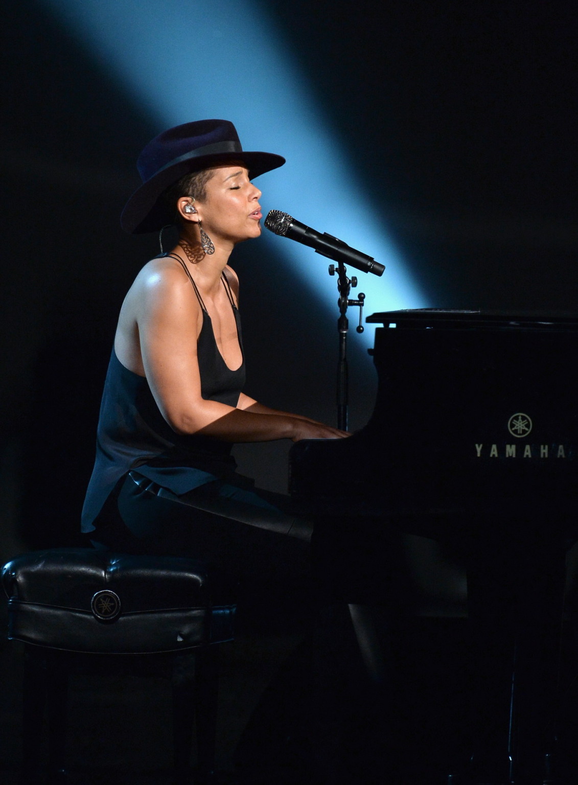 Alicia Keys braless wearing a low cut top for  'A GRAMMY Salute To The Beatles'  #75206155