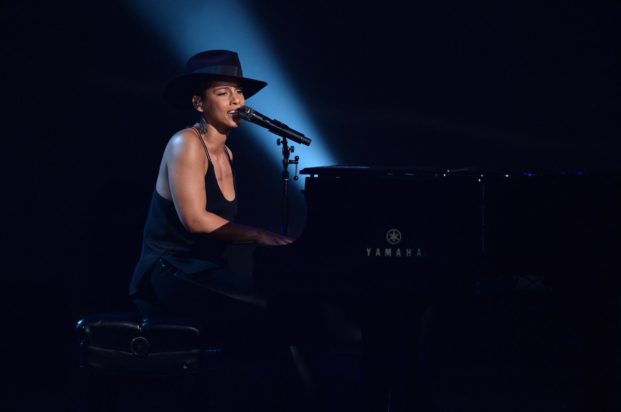 Alicia Keys braless wearing a low cut top for  'A GRAMMY Salute To The Beatles'  #75206170