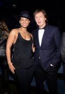 Alicia Keys Braless Wearing A Low Cut Top For  'A GRAMMY Salute To The Beatles' 