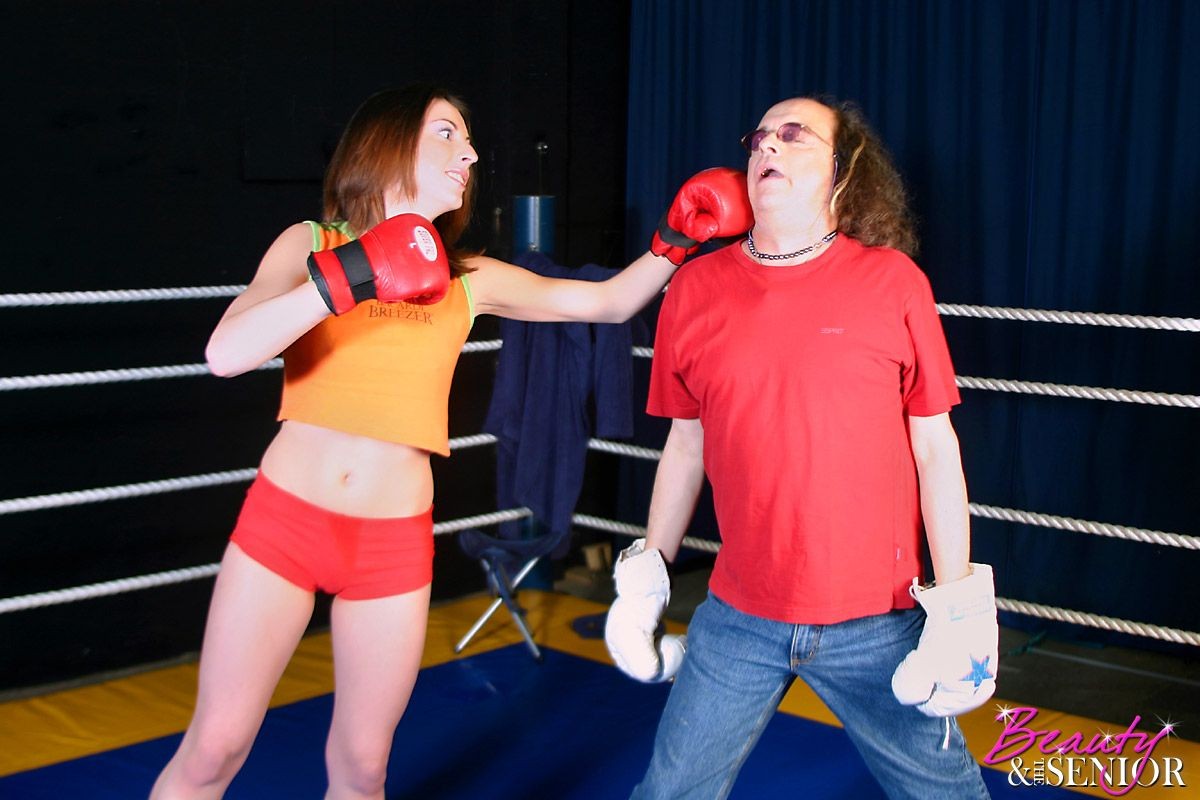 Boxing trainer banging his teen pupil in the ring #74363204