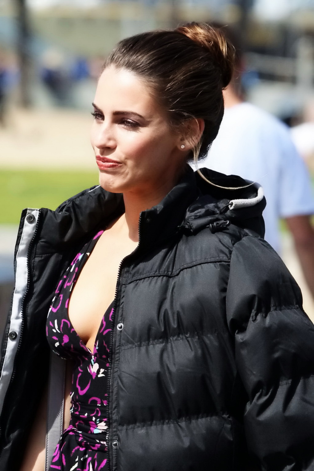 Jessica Lowndes showing awesome cleavage on '90210' set in Santa Monica #75270290