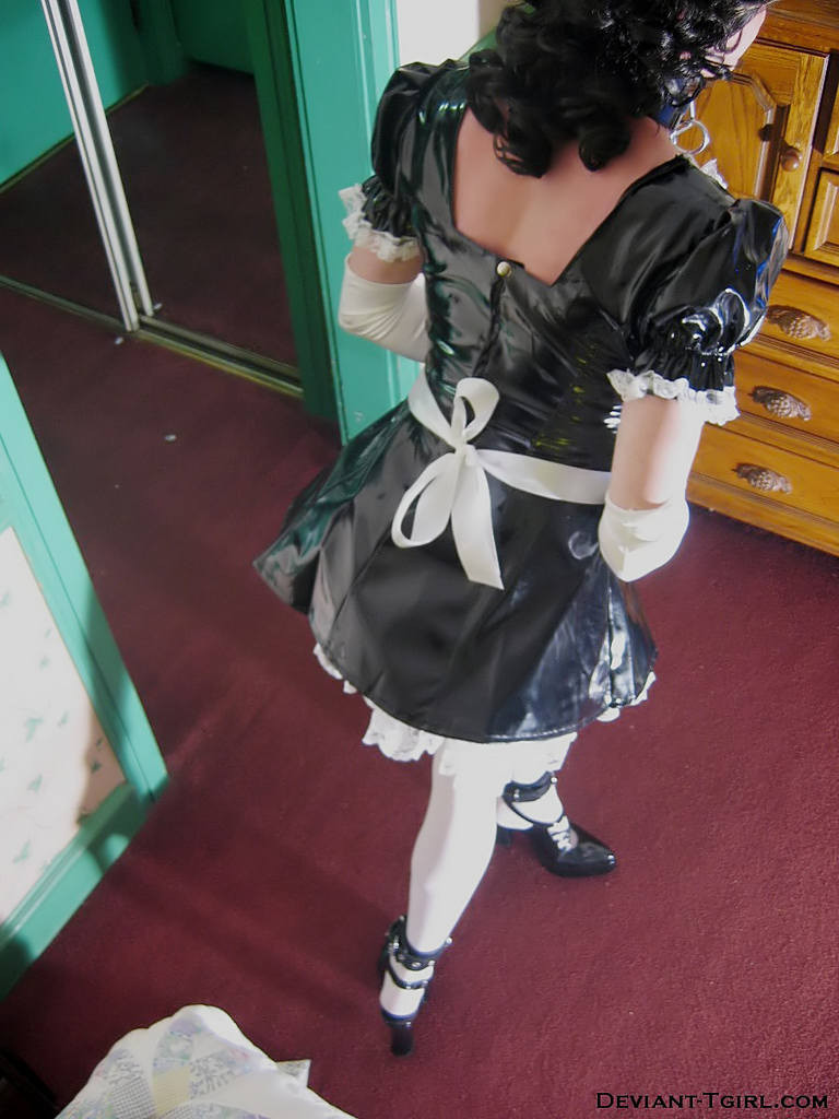 Tranny in french maid uniform #79303508