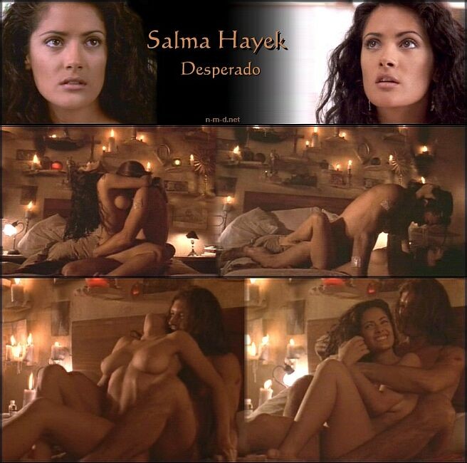La belle actrice latine Salma Hayek se baignant à poil la nuit.
 #75348261