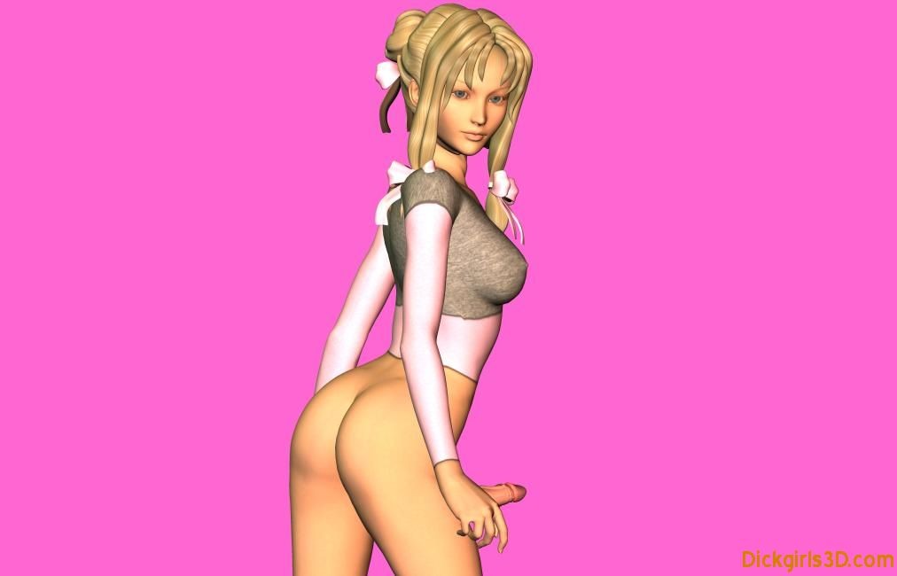 3D toon dickgirl in pigtails with hard cock #79127408