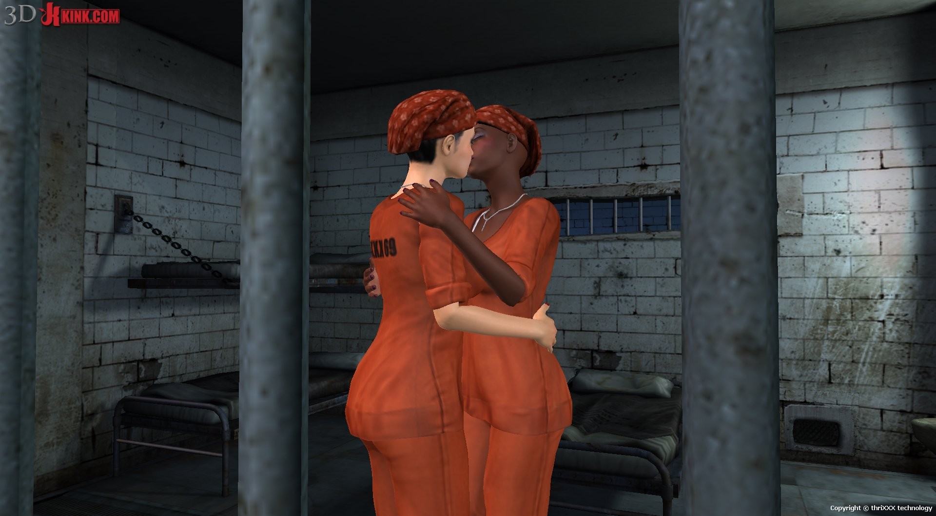 Interracial lesbian sex created in virtual fetish 3d sex game! #69359664