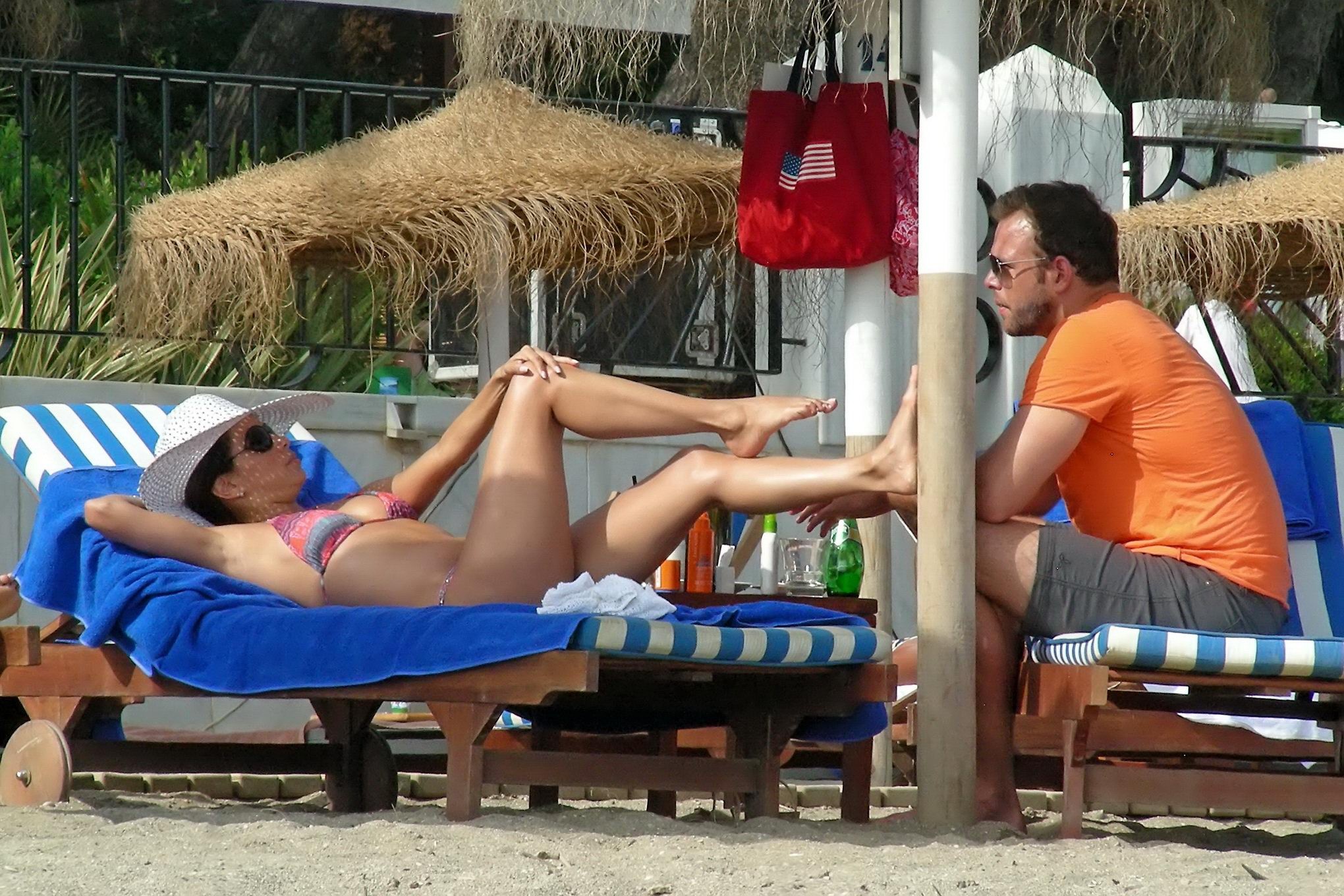 Eva Longoria tanning in bikini on a beach in Marbella #75223132