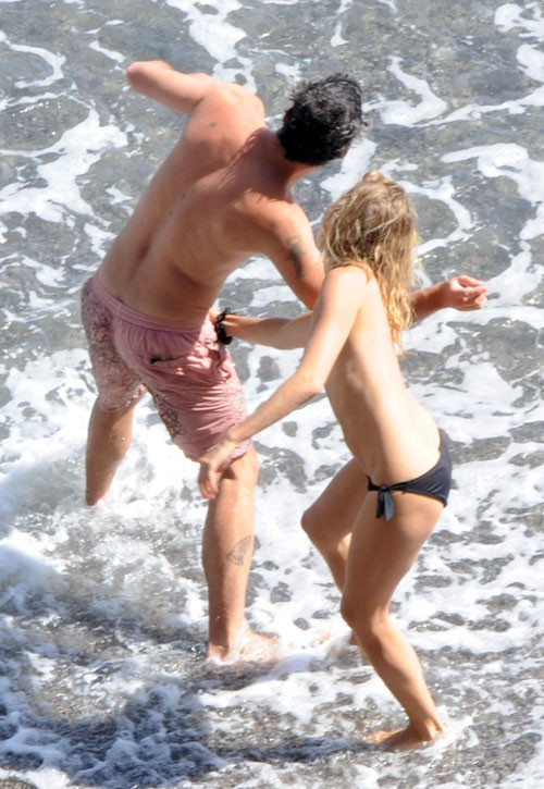 Sienna Miller showing her tits in topless on beach paparazzi pix #75416281