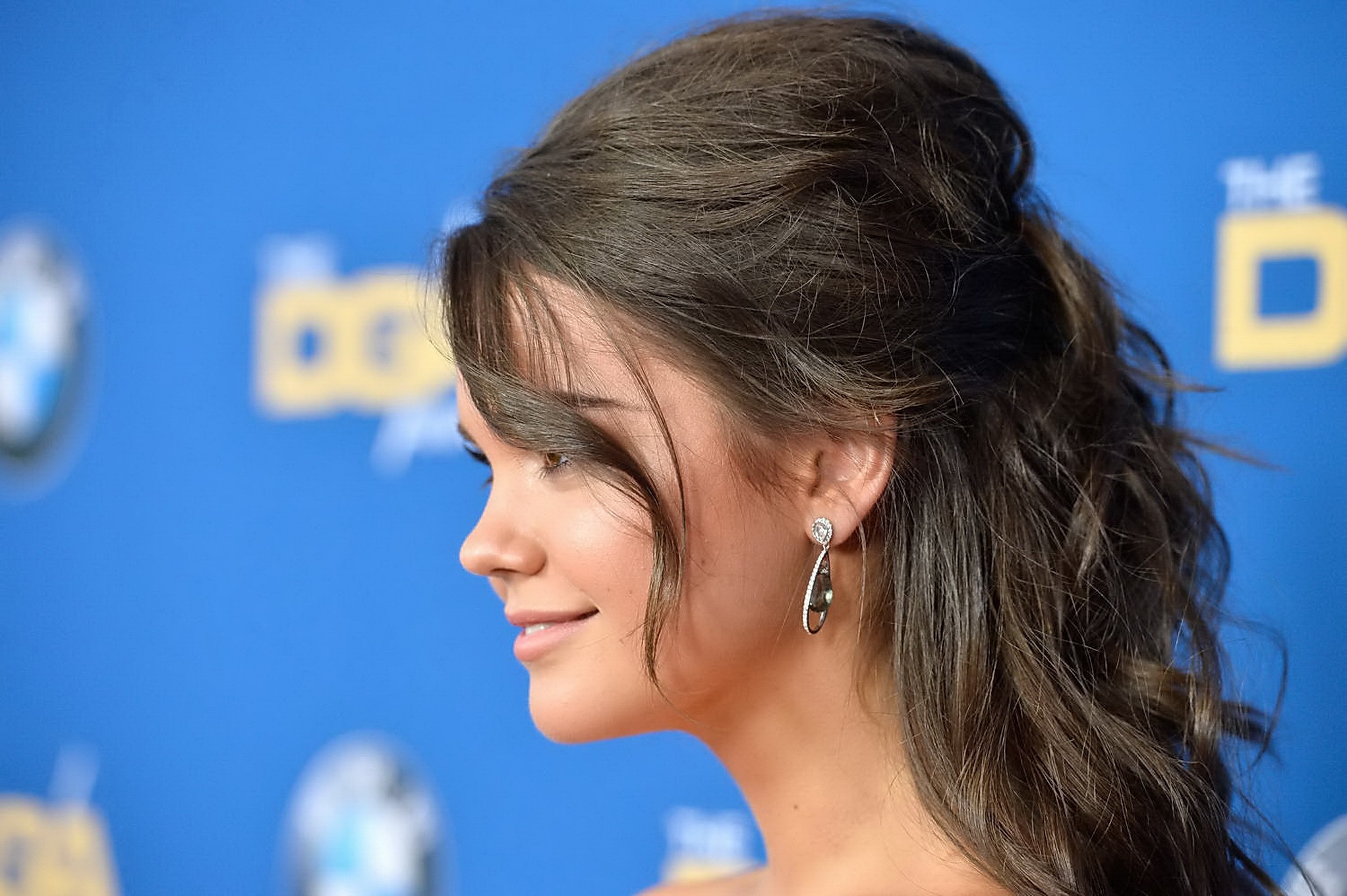 Maia Mitchell busty in a white tube dress at 66th Annual Directors Guild Of Amer #75184208