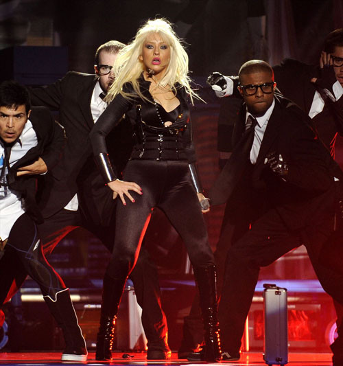 Christina Aguilera showing big tits in see thru #75412936