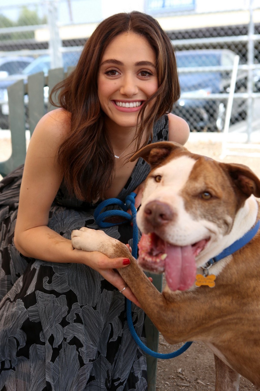 Emmy Rossum braless showing big cleavage in LA #75154499