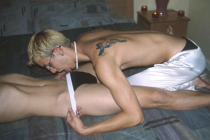 Blond and dark haired fellows blowing and screwing and cumming #76963267