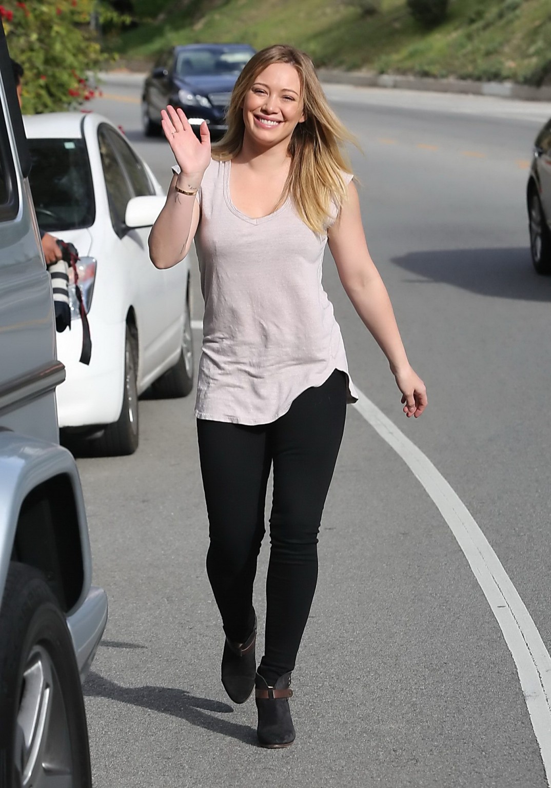 Hilary duff busty booty wearing top and tights out in beverly hills
 #75243021