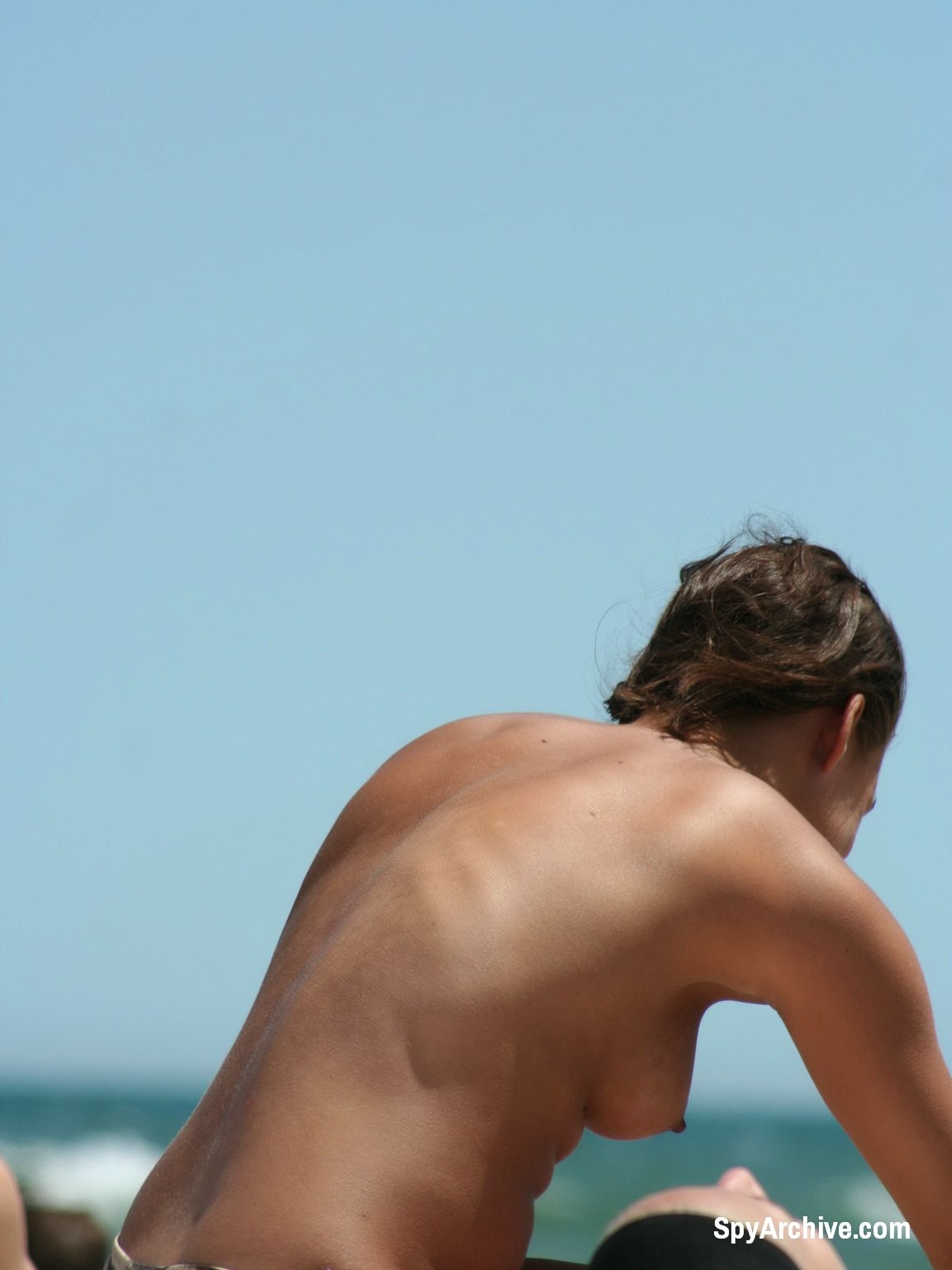 Cute topless teen gets caught on voyeurs camera at the beach #72242082