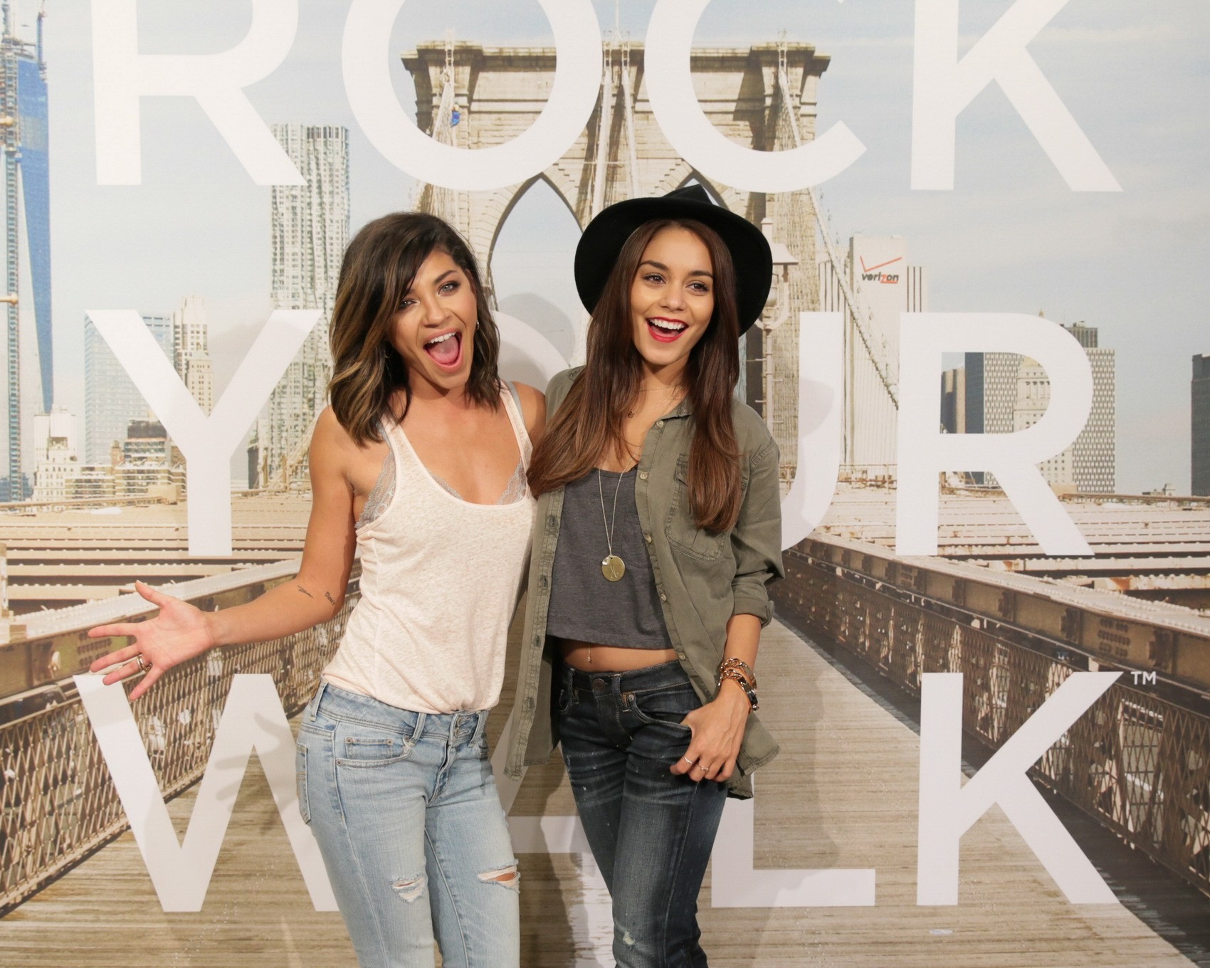 Jessica Szohr and Vanessa Hudgens having fun at Rock Your Walk Event in New York #75222987