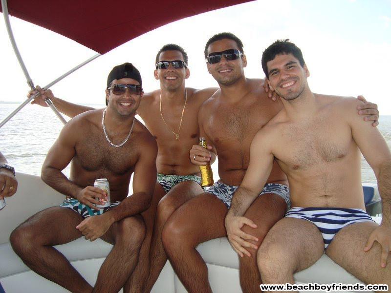 Great bodied amatuer guys having fun posing on the beach #76945621