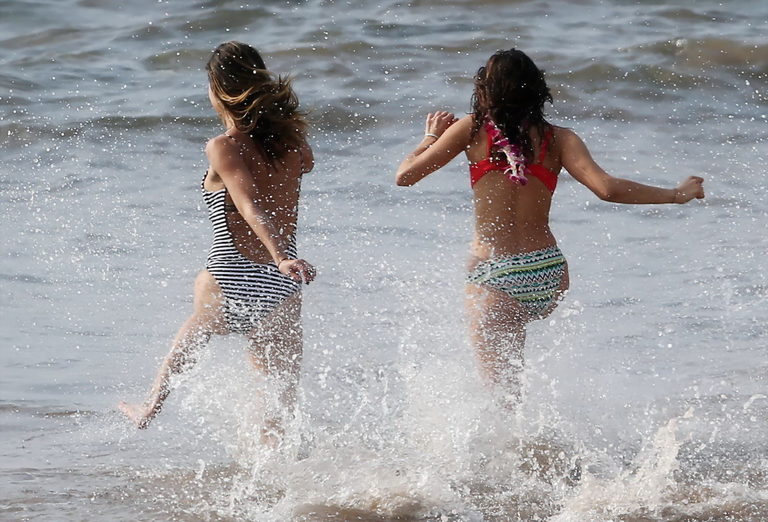 Jessica Szohr and Nina Dobrev at the beach in Hawaii #75146826