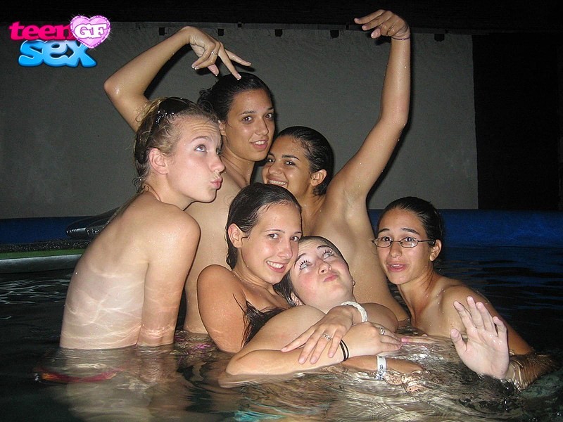 Young amateurs having hot nude party in the pool #68172376