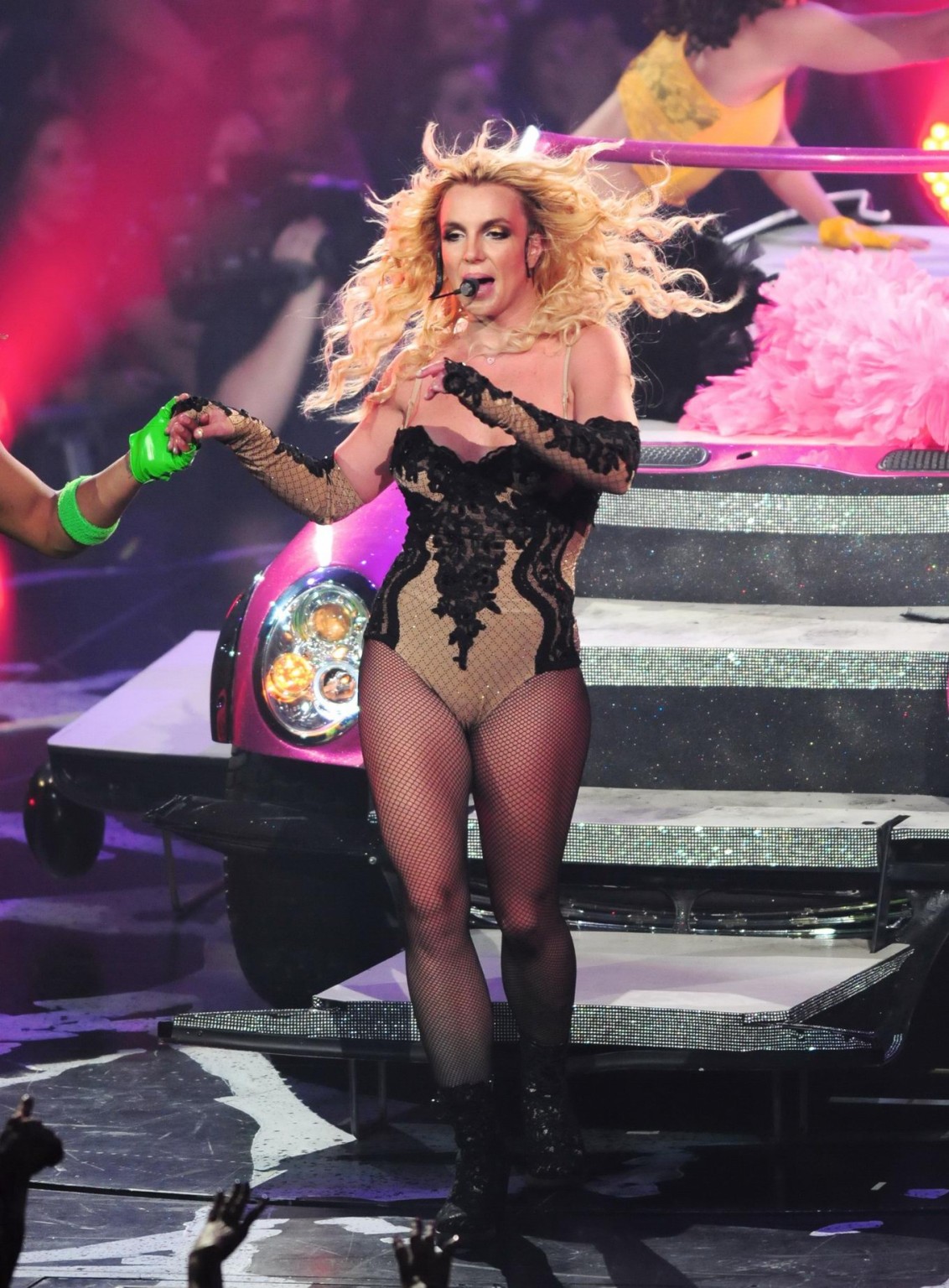 Britney Spears in lingerie  fishnets performing at the Honda Center in Anaheim #75298571
