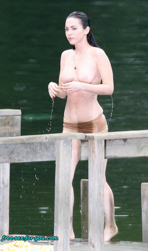 Megan Fox showing her nice big tits and posing sexy in bikini #75417116