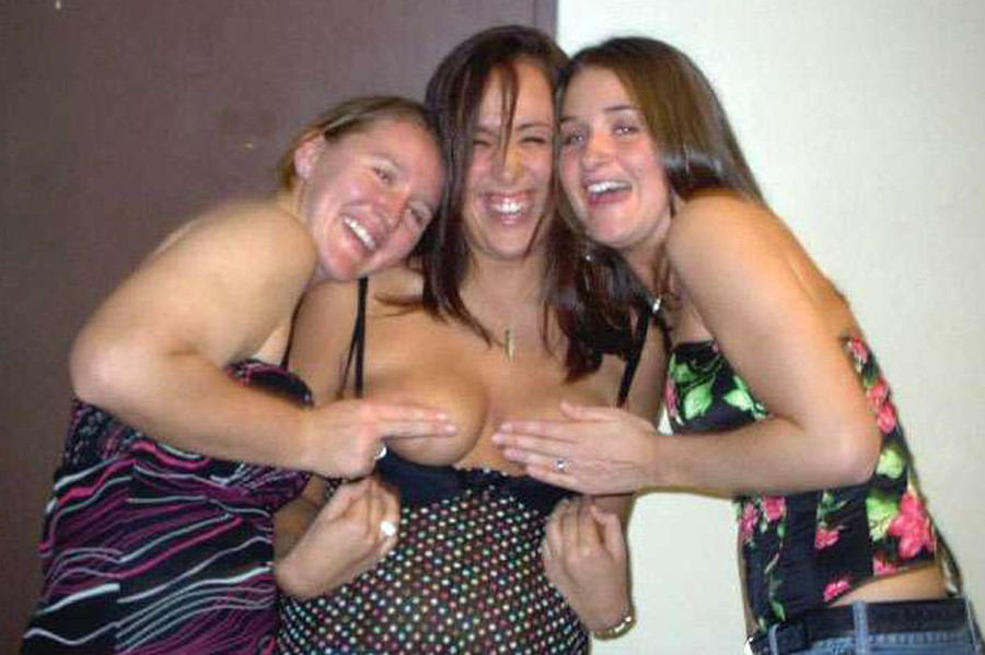 Trashed GFs flashing their tits #77107216