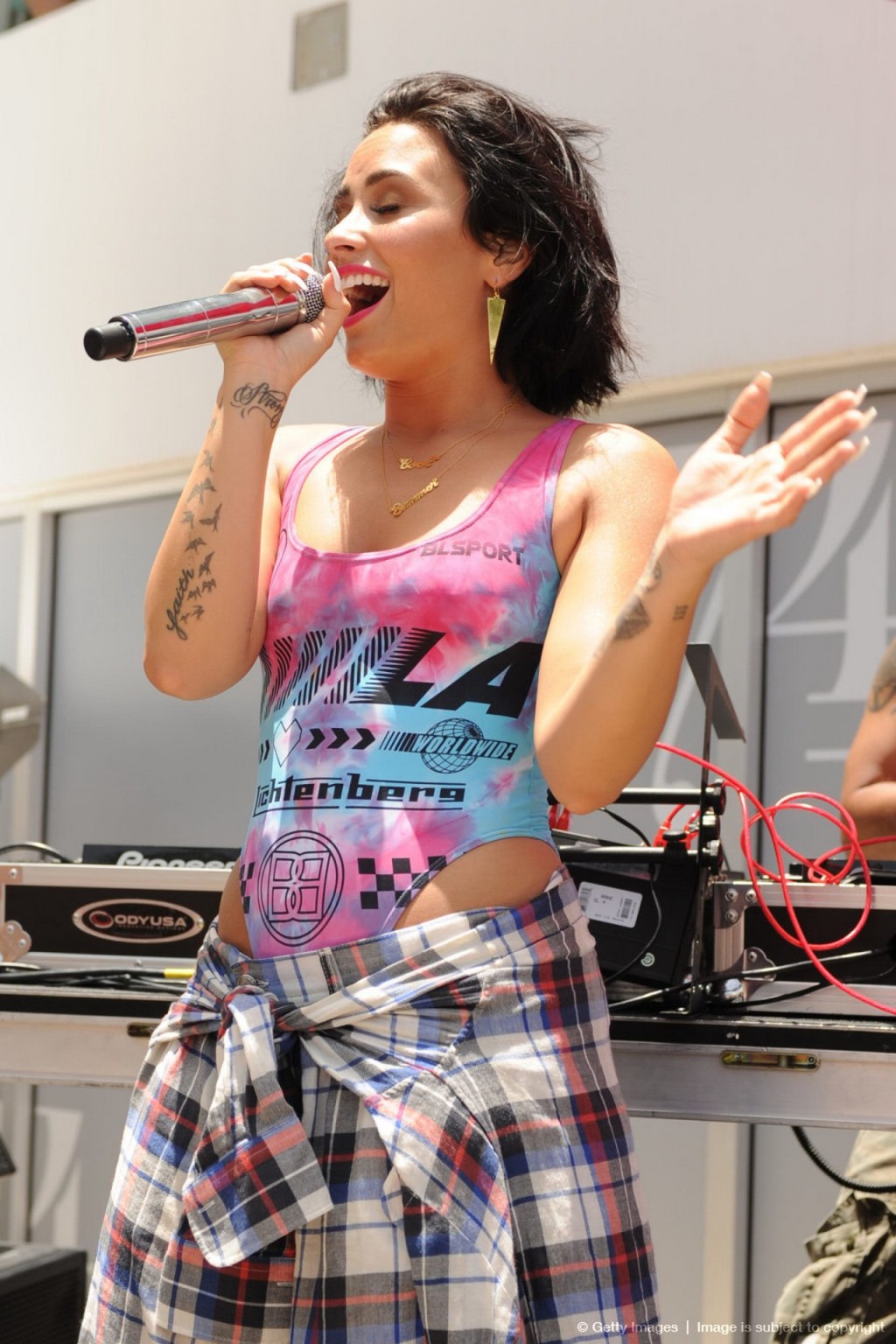Demi Lovato performing in skimpy swimsuit poolside #75159820