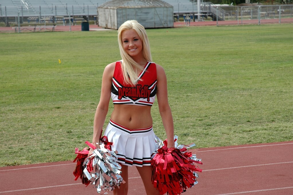 Petite teen cheerleader topless on the track #74041504