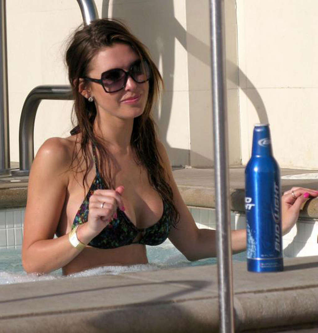 Audrina Patridge showing her sexy body and hot ass in bikini on pool #75354219