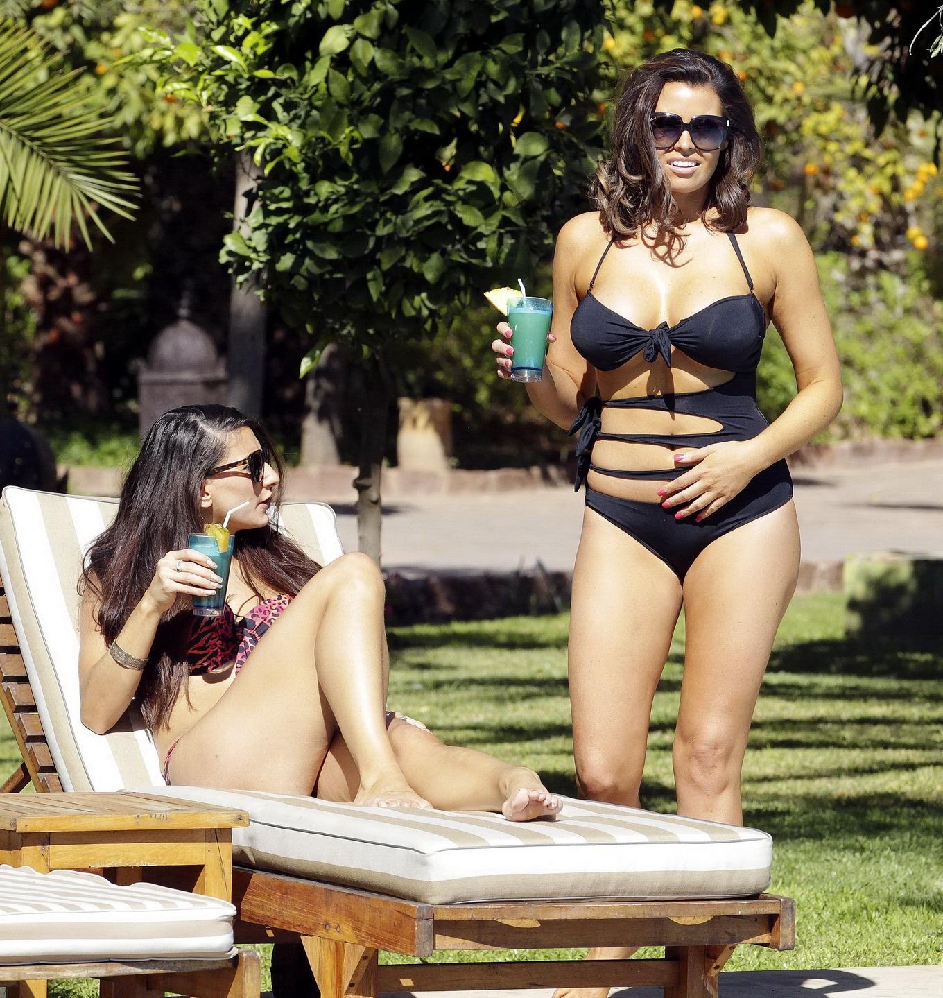 Jessica Wright busty wearing a black bikini at the pool in Marrakech #75200441