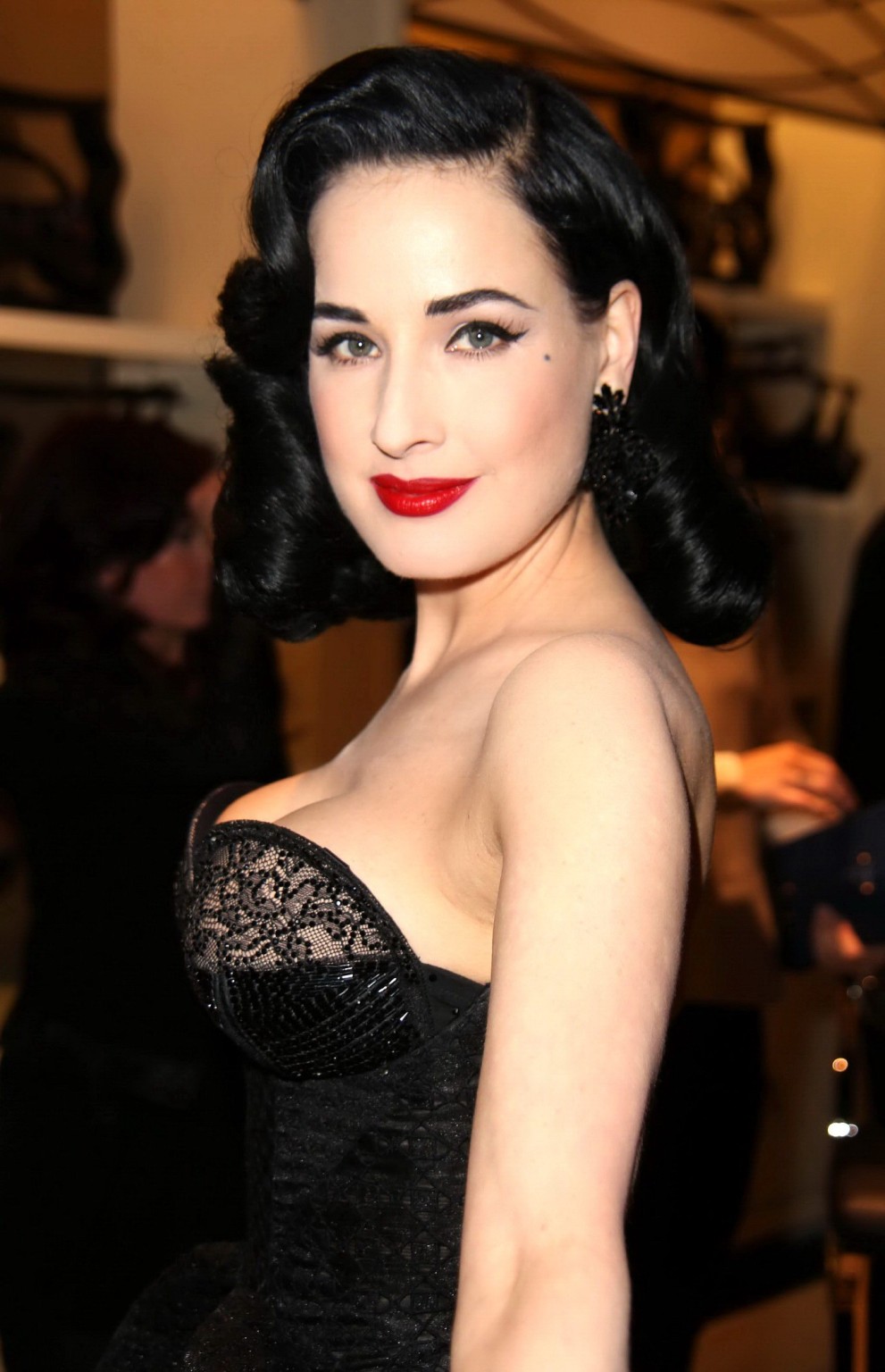 Dita von Teese showing huge cleavage at her lingerie line launch in NYC #75201158