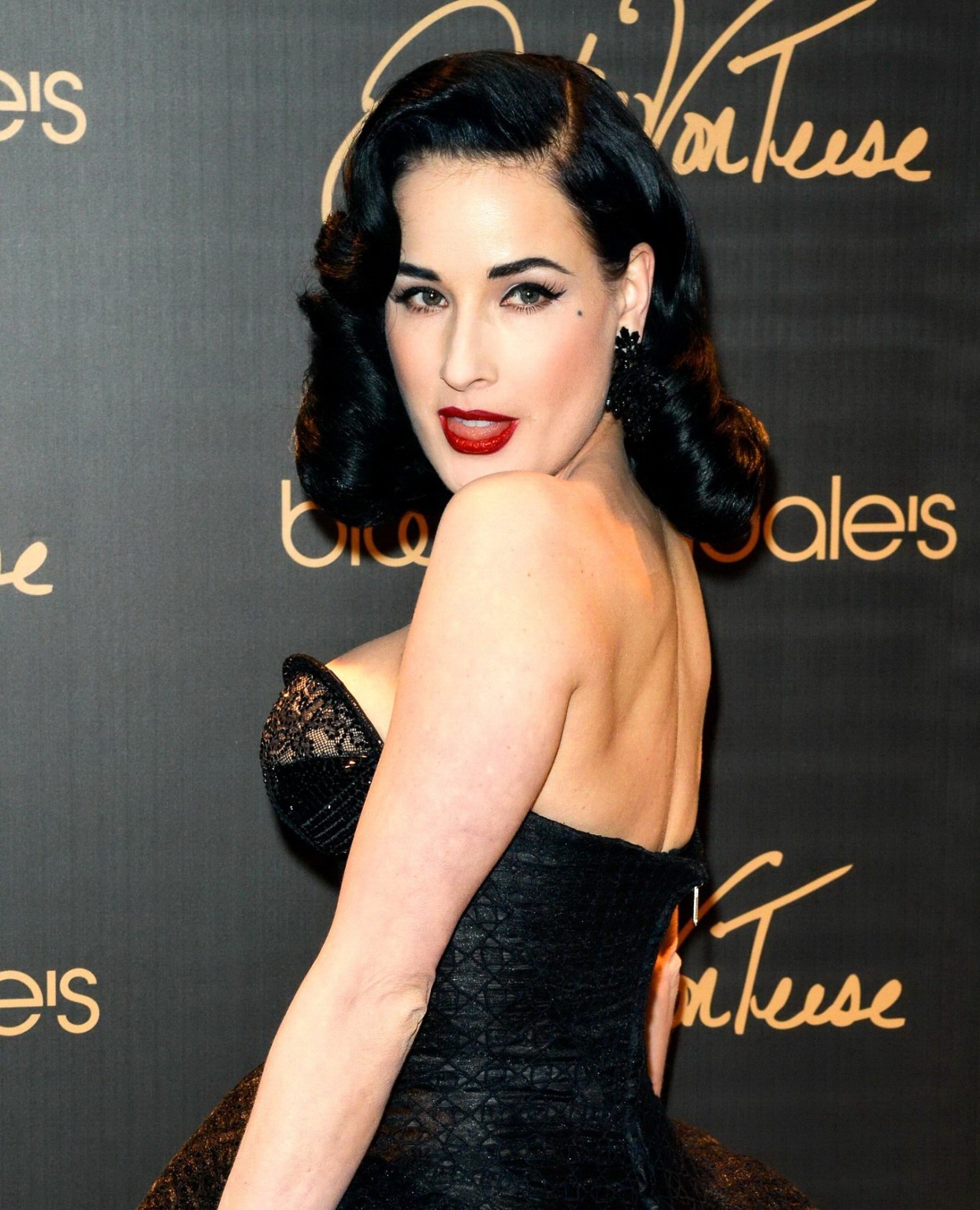 Dita von Teese showing huge cleavage at her lingerie line launch in NYC #75201183